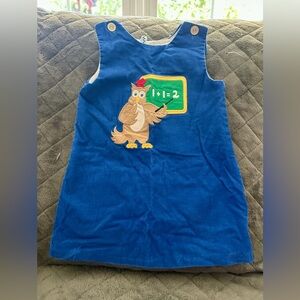Kelly's Kids Blue Corduroy Dress 5T school, owl, math